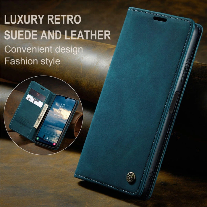 Чехол-книжка CaseMe из нубука для Samsung A14 Бирюзовый