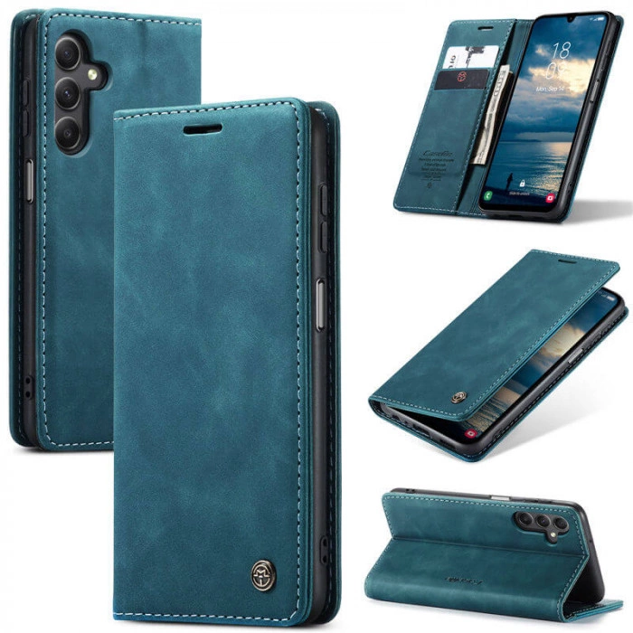 Чехол-книжка CaseMe из нубука для Samsung A14 Бирюзовый