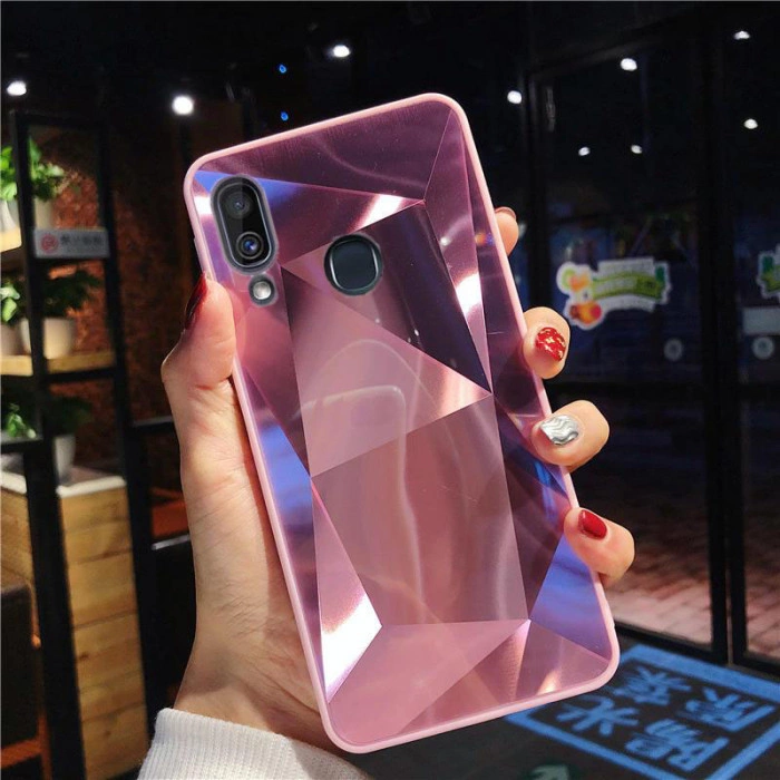 Силиконовый чехол с зеркальным покрытием для Samsung Galaxy A30/A20 Розовый Силиконовый чехол с зеркальным покрытием для Samsung Galaxy A30/A20 Розовый