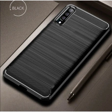 Силіконовий чохол із карбоновою вставкою для Samsung A50s/A50/A30s Чорний