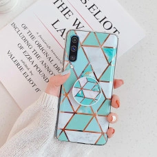 Силиконовый чехол с принтом и попсокетом для Samsung A70 Бирюзовый