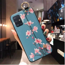 Силиконовый чехол для Samsung Galaxy A51 с ремешком-подставкой Магнолия