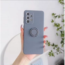 Силіконовий чохол Soft Touch з кільцем-тримачем для Samsung A51 Сіро-синій
