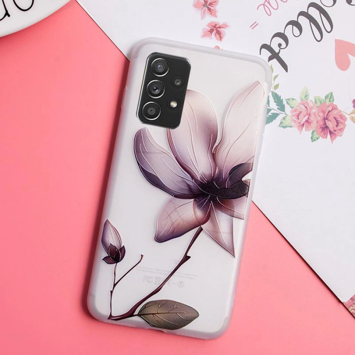 Рельефный силиконовый чехол для Samsung A52 с картинкой Магнолия Рельефный силиконовый чехол для Samsung A52 с картинкой Магнолия