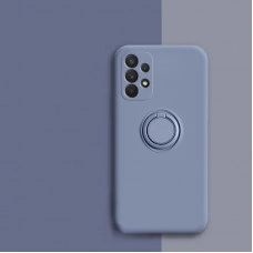 Силиконовый чехол Soft Touch с кольцом-держателем для Samsung A52 Серо-синий
