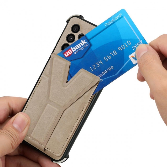 Противоударный чехол Y-Holder с подставкой для Samsung A52s Бежевый