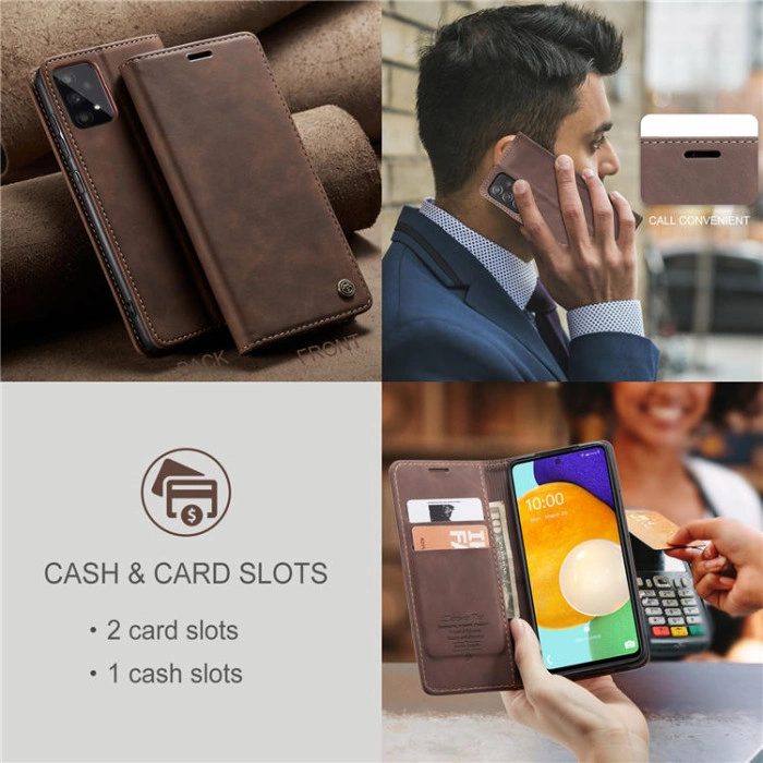 Чохол-книжка CaseMe із нубуку для Samsung A53 5G Темно-коричневий
