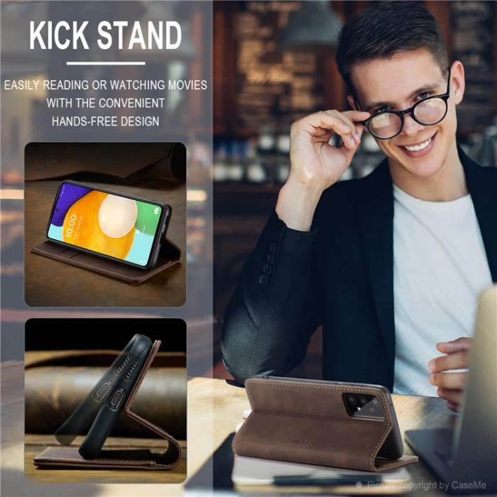 Чохол-книжка CaseMe із нубуку для Samsung A53 5G Темно-коричневий
