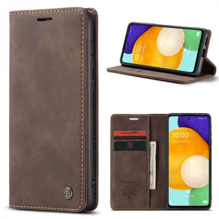 Чохол-книжка CaseMe із нубуку для Samsung A53 5G Темно-коричневий