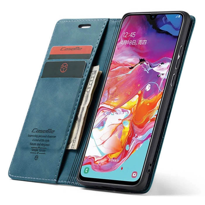 Чохол-книжка CaseMe із нубуку для Samsung A70 Бірюзовий