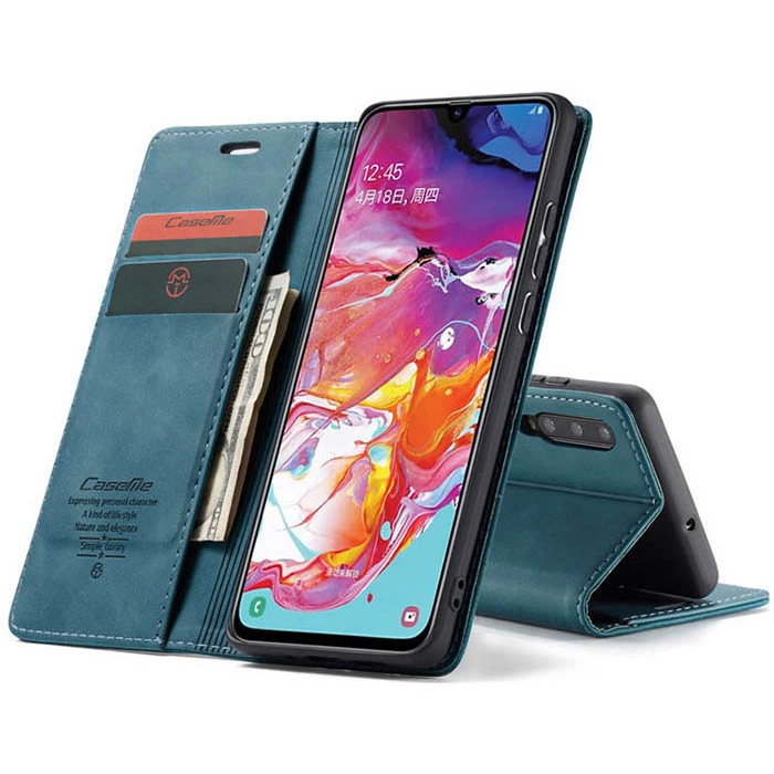 Чохол-книжка CaseMe із нубуку для Samsung A70 Бірюзовий