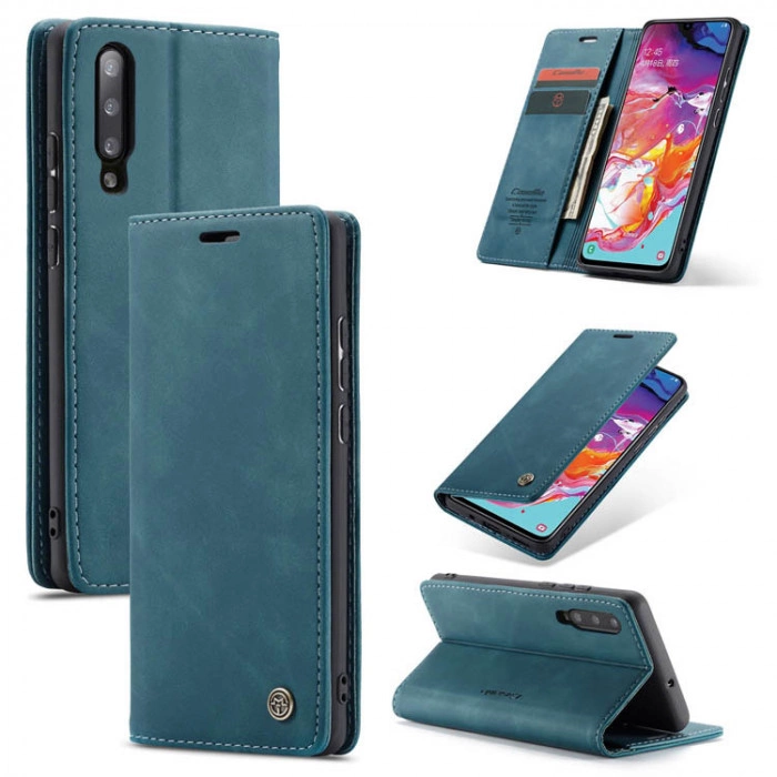 Чохол-книжка CaseMe із нубуку для Samsung A70 Бірюзовий