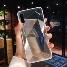 Силиконовый чехол с зеркальным покрытием для Samsung A10 Серебристый