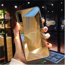 Силиконовый чехол с зеркальным покрытием для Samsung A10 Золотой