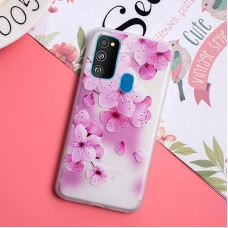 Рельєфний силіконовий чохол для Samsung M30s/M21 з зображенням Колір вишні
