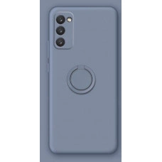 Силиконовый чехол Soft Touch с кольцом-держателем для Samsung Galaxy S22 Серо-синий