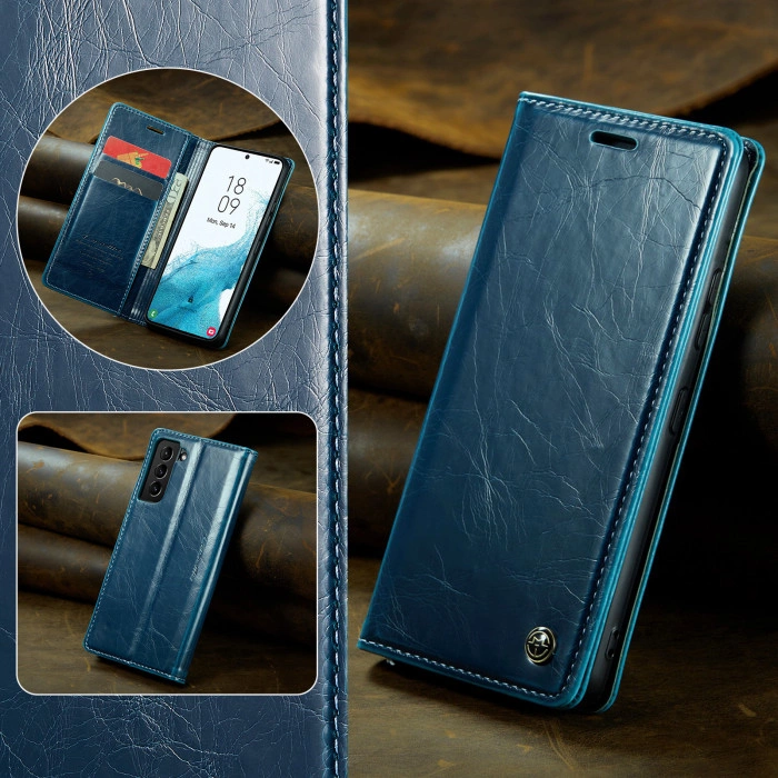 Чехол-книжка CaseMe Retro для Samsung S22 Бирюзовый