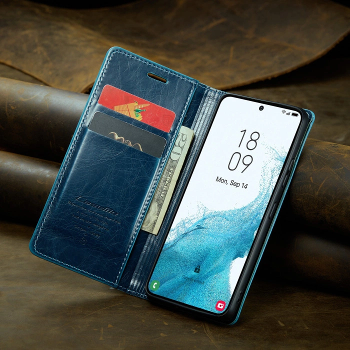 Чехол-книжка CaseMe Retro для Samsung S22 Бирюзовый
