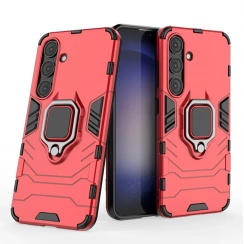 Защитный бампер IronMan для Samsung Galaxy S23 FE с кольцом-держателем Красный