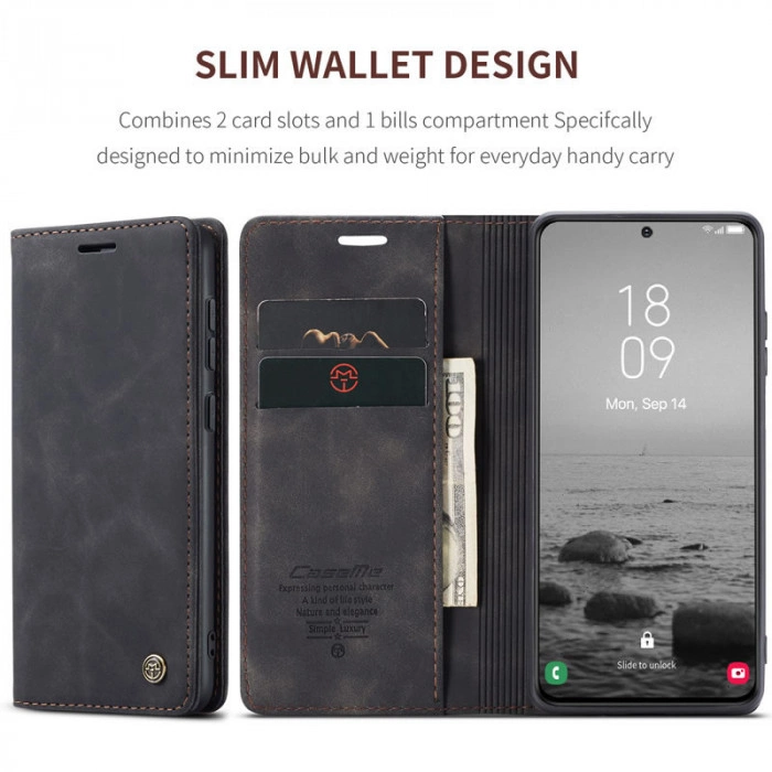 Чохол-книжка CaseMe із нубуку для Samsung S23 Чорний