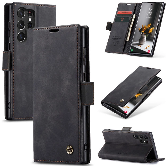 Чохол-книжка CaseMe із нубуку для Samsung S23 Ultra Чорний
