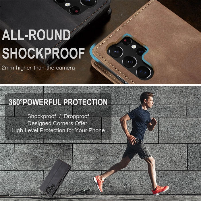 Чохол-книжка CaseMe із нубуку для Samsung S23 Ultra Чорний