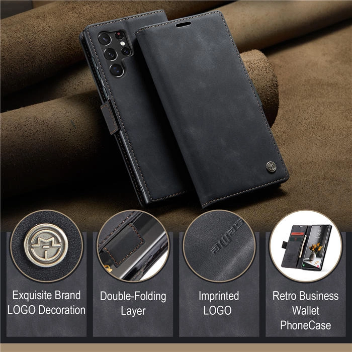 Чохол-книжка CaseMe із нубуку для Samsung S23 Ultra Чорний