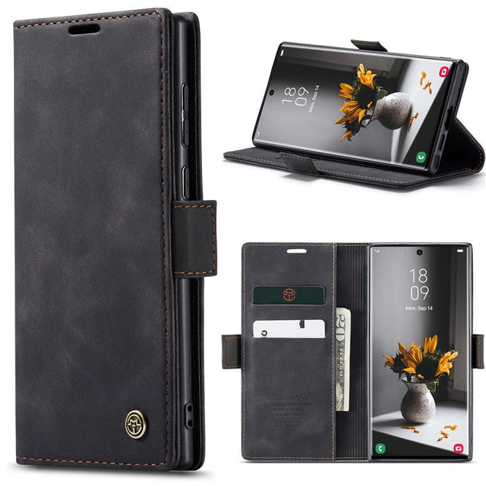 Чохол-книжка CaseMe із нубуку для Samsung S23 Ultra Чорний