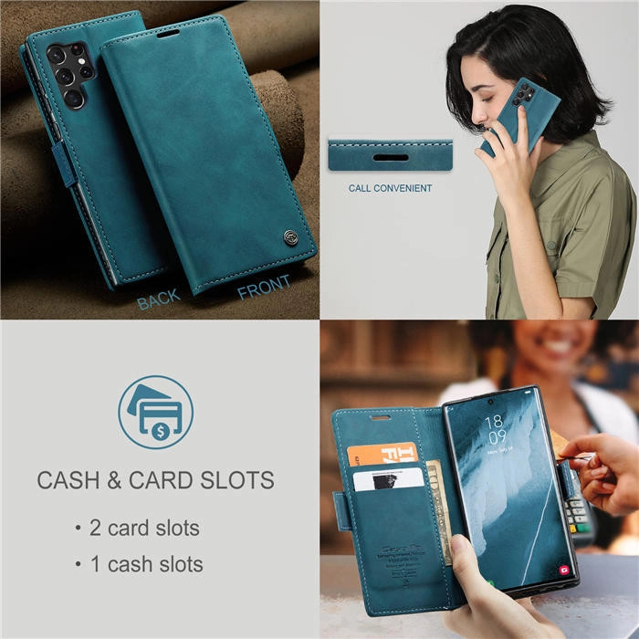 Чехол-книжка CaseMe из нубука для Samsung S21 Ultra Бирюзовый