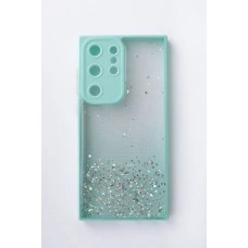 Чохол Stardust з кольоровими бортиками для Samsung S22 Ultra Бірюзовий