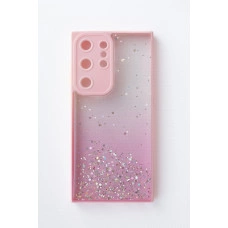 Чохол Stardust з кольоровими бортиками для Samsung S22 Ultra Рожевий