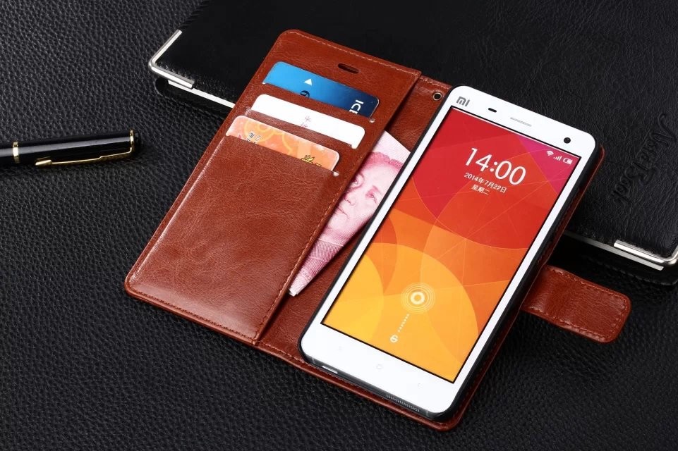 Купить кожаный флип чехол для Xiaomi Mi4 (2х цветов) в Украине